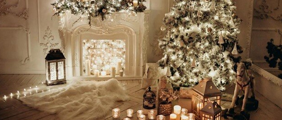 decoración Navidad en Blanco
